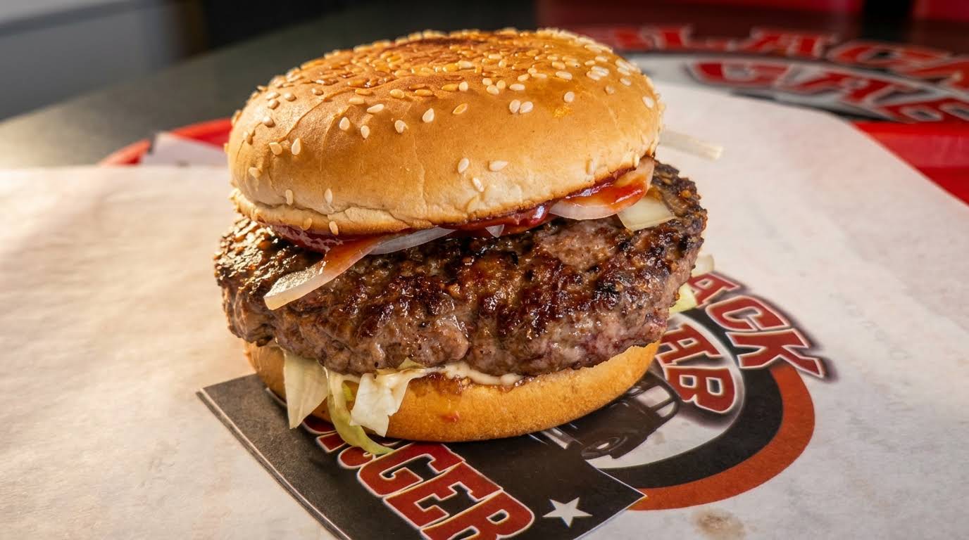 Black Cab Burger hero – szaftos burger közelről